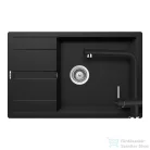 Schock RONDA D-100XL konyhai mosogatótálca CRISTALITE® Nero 780 x 500 mm, gránit kompozit, Schock Epos konyhai csapteleppel, fekete SETRD100XLEEXNERO