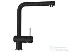 Schock RONDA D-100XL konyhai mosogatótálca CRISTALITE® Nero 780 x 500 mm, gránit kompozit, Schock Epos konyhai csapteleppel, fekete SETRD100XLEEXNERO