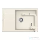 Schock RONDA D-100XL konyhai mosogatótálca CRISTALITE® Vanilla 780 x 500 mm, gránit kompozit, Schock Epos konyhai csapteleppel, világos bézs SETRD100XLEEXVANI