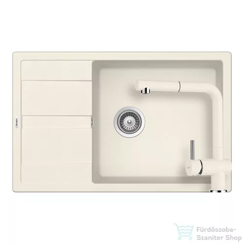 Schock RONDA D-100XL konyhai mosogatótálca CRISTALITE® Vanilla 780 x 500 mm, gránit kompozit, Schock Epos konyhai csapteleppel, világos bézs SETRD100XLEEXVANI
