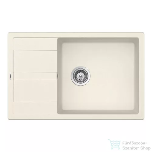 Schock RONDA D-100XL konyhai mosogatótálca CRISTALITE® Vanilla 780 x 500 mm, gránit kompozit, Schock Epos konyhai csapteleppel, világos bézs SETRD100XLEEXVANI