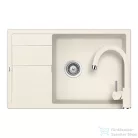 Schock RONDA D-100XL konyhai mosogatótálca CRISTALITE® Vanilla 780 x 500 mm, gránit kompozit, Schock Plutos konyhai csapteleppel, világos bézs SETRD100XLPVANI