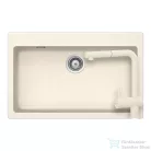 Schock MONO N-100XL konyhai mosogatótálca Schock Epos konyhai csapteleppel kihúzható fejjel, CRISTADUR® Magnolia 790x500 mm, krémfehér SETSN100XLEEXMAGN