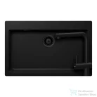 Schock MONO N-100XL konyhai mosogatótálca Schock Epos konyhai csapteleppel kihúzható fejjel, CRISTADUR® Puro 790x500 mm, intenzív fekete SETMN100EEXPURO