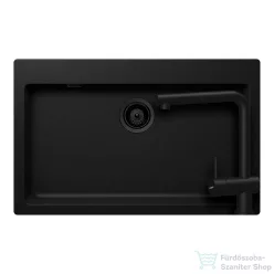   Schock MONO N-100XL konyhai mosogatótálca Schock Epos konyhai csapteleppel kihúzható fejjel, CRISTADUR® Puro 790x500 mm, intenzív fekete SETMN100EEXPURO