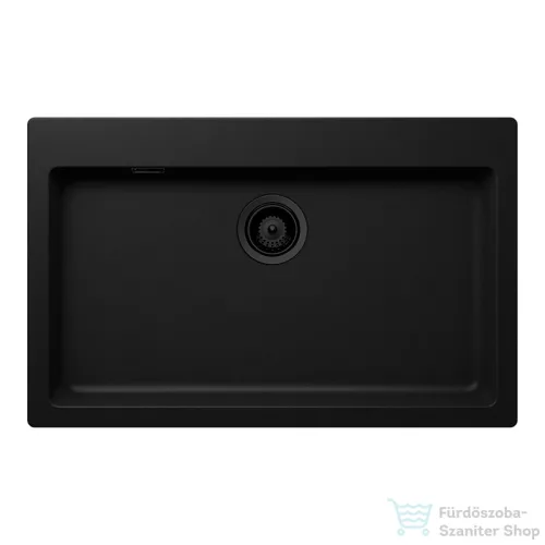 Schock MONO N-100XL konyhai mosogatótálca Schock Epos konyhai csapteleppel kihúzható fejjel, CRISTADUR® Puro 790x500 mm, intenzív fekete SETMN100EEXPURO
