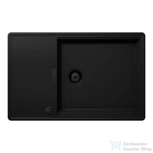 Schock TIA D-100LS konyhai mosogatótálca Schock Epos konyhai csapteleppel kihúzható fejjel, CRISTADUR® Puro 780x500 mm, intenzív fekete SETTD100LSEEXPURO