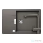 Schock TIA D-100LS konyhai mosogatótálca Schock Epos konyhai csapteleppel kihúzható fejjel, CRISTADUR® Silverstone 780x500 mm, sötétszürke SETTD100LSEEXSILV