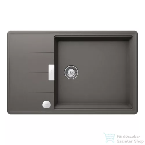 Schock TIA D-100LS konyhai mosogatótálca Schock Epos konyhai csapteleppel kihúzható fejjel, CRISTADUR® Silverstone 780x500 mm, sötétszürke SETTD100LSEEXSILV