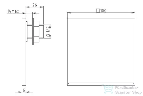 Sapho Kádtöltő, króm, 100 mm  SH1001