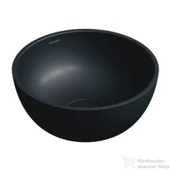   OMNIRES SHELL M+ 35 cm-es pultra ültethető mosdó leeresztő nélkül, matt fekete lava SHELL350UNBLV