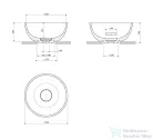 OMNIRES SHELL M+ 35 cm-es pultra ültethető mosdó leeresztő nélkül, matt fekete lava SHELL350UNBLV