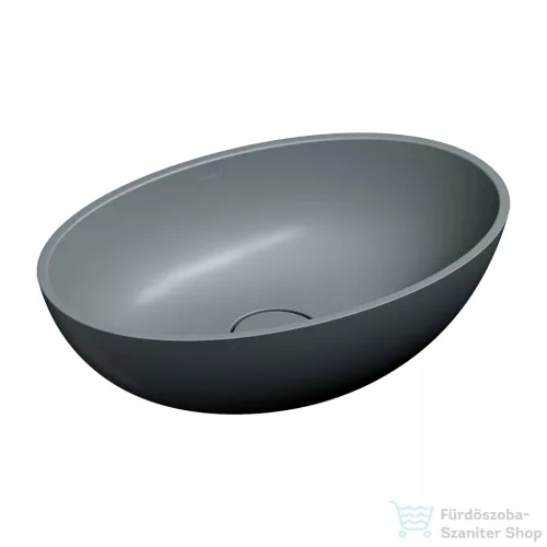 OMNIRES SHELL M+ 50x32 cm-es pultra ültethető mosdó leeresztő nélkül, matt szürke SHELL500UNAG