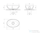 OMNIRES SHELL M+ 50x32 cm-es pultra ültethető mosdó leeresztő nélkül, matt szürke SHELL500UNAG