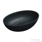OMNIRES SHELL M+ 50x32 cm-es pultra ültethető mosdó leeresztő nélkül, matt fekete lava SHELL500UNBLV