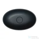 OMNIRES SHELL M+ 50x32 cm-es pultra ültethető mosdó leeresztő nélkül, matt fekete lava SHELL500UNBLV