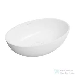   OMNIRES SHELL M+ 50x32 cm-es pultra ültethető mosdó leeresztő nélkül, matt fehér SHELL500UNBM