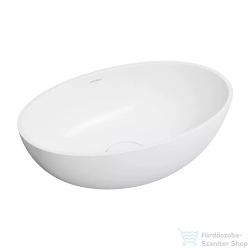 OMNIRES SHELL M+ 50x32 cm-es pultra ültethető mosdó leeresztő nélkül, matt fehér SHELL500UNBM