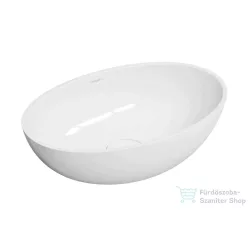   OMNIRES SHELL M+ 50x32 cm-es pultra ültethető mosdó leeresztő nélkül, fényes fehér SHELL500UNBP