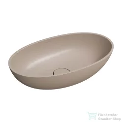   OMNIRES SHELL M+ 60x35 cm-es pultra ültethető mosdó leeresztő nélkül, matt dune beige SHELLUNDB