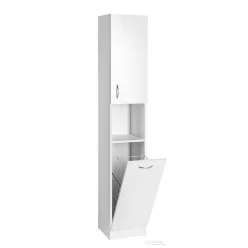   AQUALINE SIMPLEX ECO állószekrény szennyeskosárral, 30x180x30cm, matt fehér (SIME310)