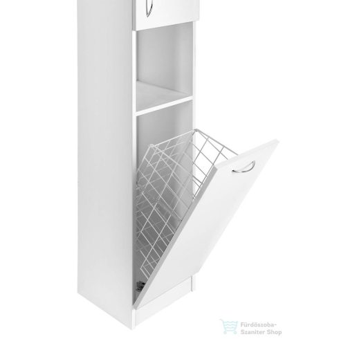 AQUALINE SIMPLEX ECO állószekrény szennyeskosárral, 30x180x30cm, matt fehér (SIME310)