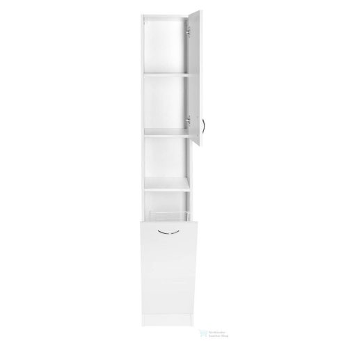 AQUALINE SIMPLEX ECO állószekrény szennyeskosárral, 30x180x30cm, matt fehér (SIME310)