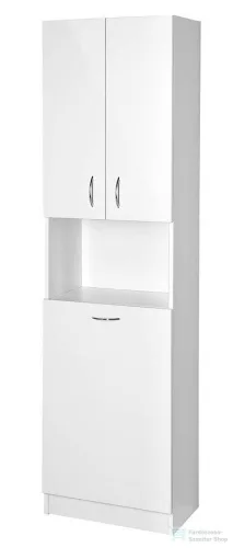 AQUALINE SIMPLEX ECO állószekrény szennyeskosárral, 50x180x30cm, matt fehér (SIME510)