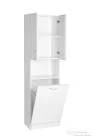 AQUALINE SIMPLEX ECO állószekrény szennyeskosárral, 50x180x30cm, matt fehér (SIME510)