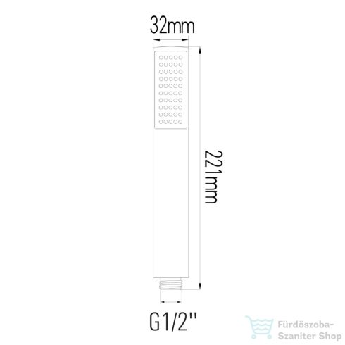 Sapho Kézizuhany, 1 funkciós, 221 mm, ABS/króm (SK190)