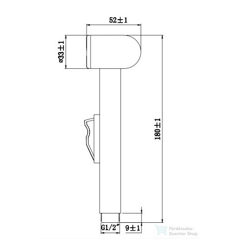 AQUALINE bidézuhany, szeleppel, gégecsővel és tartóval, króm SK215
