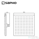 Sapho Fejzuhany, szögletes, 250x250mm, ABS/króm (SK950)
