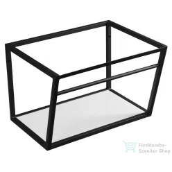   Sapho SKA mosdótartó keret pult alá, fehér MDF polccal, 60x40x46cm, matt fekete (SKA101)