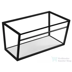   Sapho SKA mosdótartó keret pult alá, fehér MDF polccal, 75x40x46cm, matt fekete (SKA102)