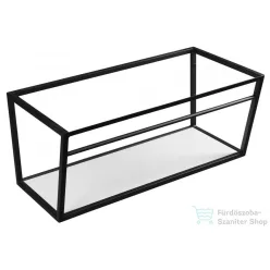   Sapho SKA mosdótartó keret pult alá, fehér MDF polccal, 90x40x46cm, matt fekete (SKA103)