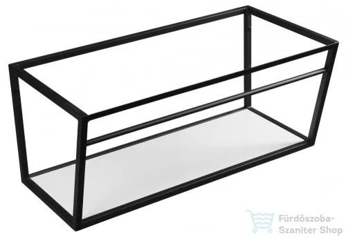 Sapho SKA mosdótartó keret pult alá, fehér MDF polccal, 90x40x46cm, matt fekete (SKA103)