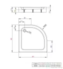 Radaway Laros A 85x85 íves zuhanytálca ST 90 zuhanyszifonnal SLA8585-01