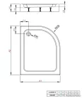 Radaway Laros E 100x80 íves aszimmetrikus zuhanytálca ST 90 zuhanyszifonnal balos SLE81017-01L