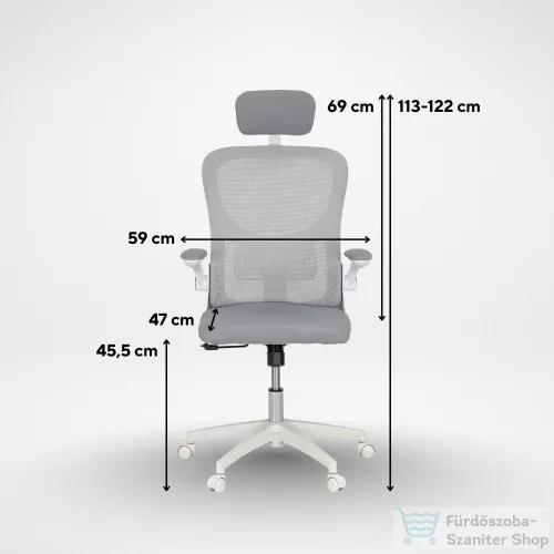 Leziter Flexo ergonomikus irodai forgószék deréktámasszal fehér SLO-124-6