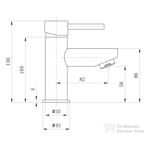 Sapho SMALL mosdó csaptelep, leeresztő nélkül, króm SM09