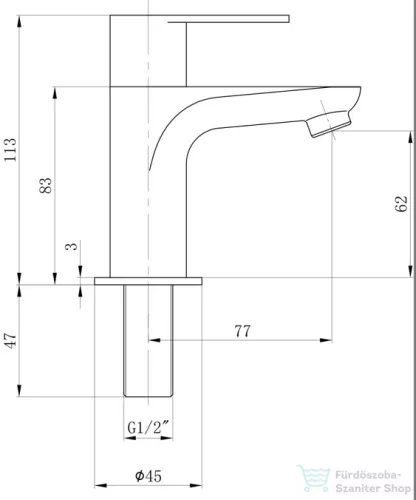 Sapho SMALL állószelep, leeresztő nélkül, króm (SM23)