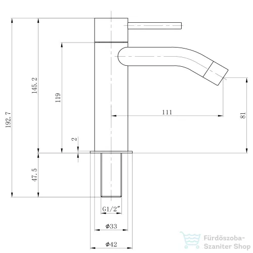 Sapho SMALL állószelep, leeresztő nélkül, króm (SM24)