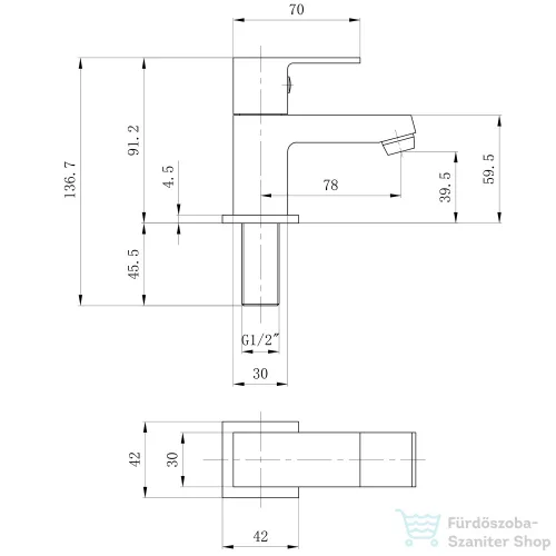 Sapho SMALL állószelep, leeresztő nélkül, króm (SM25)