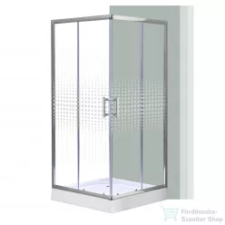   Leziter Spirit Mátrix 80x80 cm-es szögletes zuhanykabin, erősített akril zuhanytálcával SM80A_AKSZ80ZT