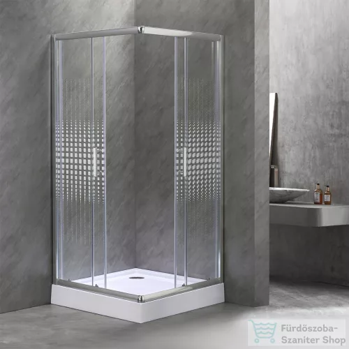 Leziter Spirit Mátrix 80x80 cm-es szögletes zuhanykabin, erősített akril zuhanytálcával SM80A_AKSZ80ZT