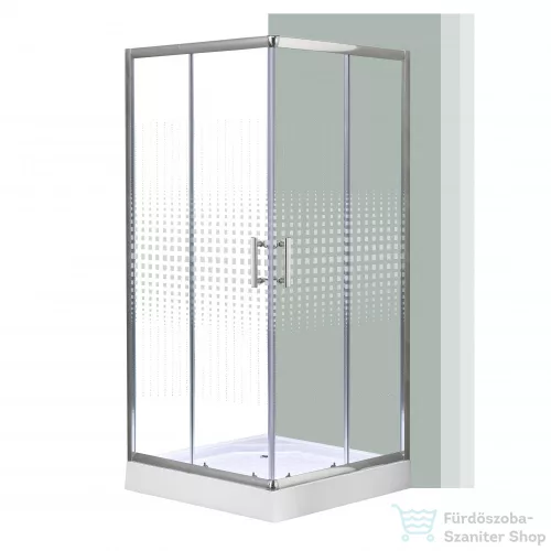 Leziter Spirit Mátrix 90x90 cm-es szögletes zuhanykabin, erősített akril zuhanytálcával SM90A_AKSZ90ZT
