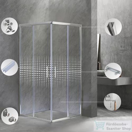 Leziter Spirit Mátrix 90x90-es szögletes zuhanykabin SM90A