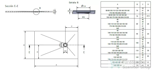 Zenon Smart Slate 70x170 cm-es zuhanytálca, Sage SMSL70170SA