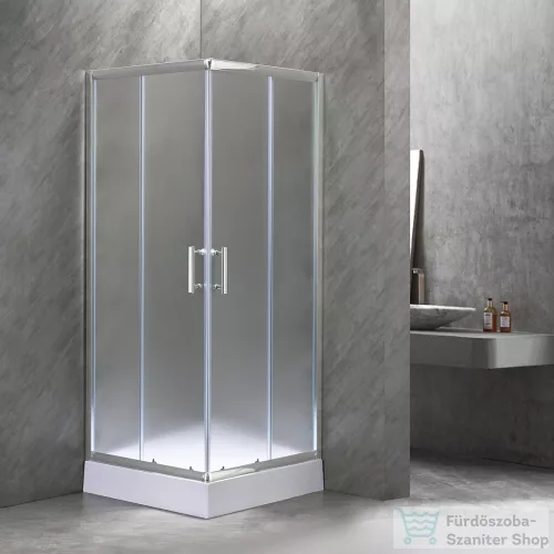 Leziter Spirit Matt 80x80x194 cm-es szögletes zuhanykabin, erősített akril zuhanytálcával SMT80A_AKSZ80ZT