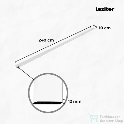 Leziter Vinyl SPC padlószegély Snow white 2400x100x12 mm SNO-SZ-100